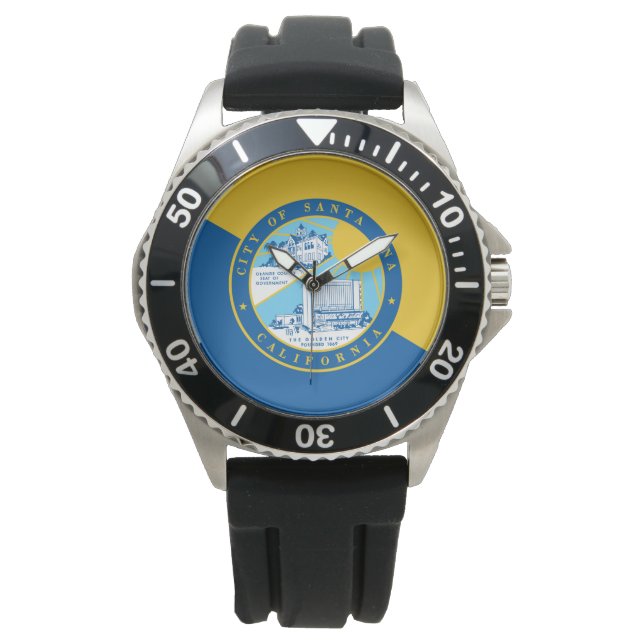Flagge von Santa Ana (Kalifornien) Armbanduhr (Vorderseite)