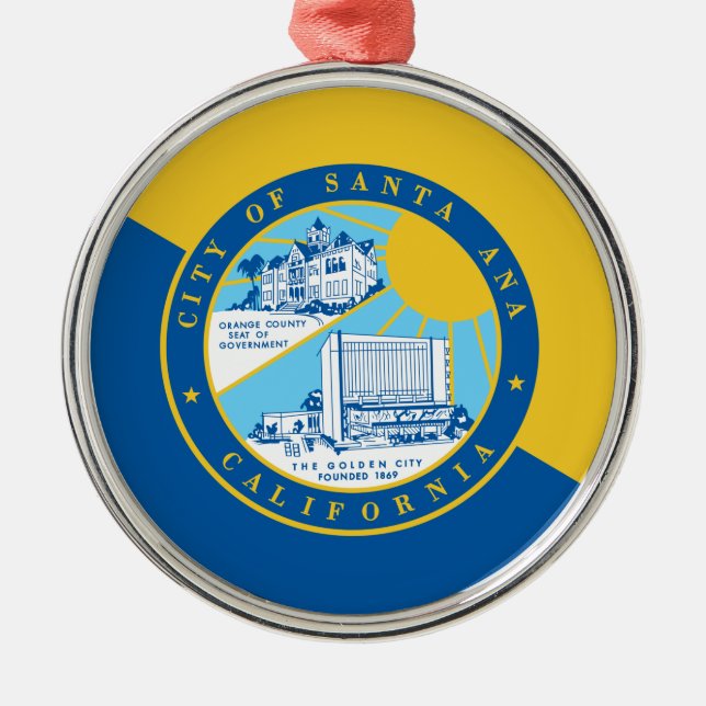 Flagge von Santa Ana (Kalifornien) Ornament Aus Metall (Vorne)