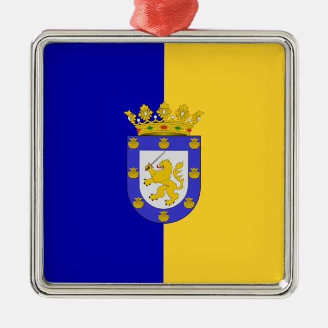 Flagge von Santiago (Chile) Ornament Aus Metall (Vorne)