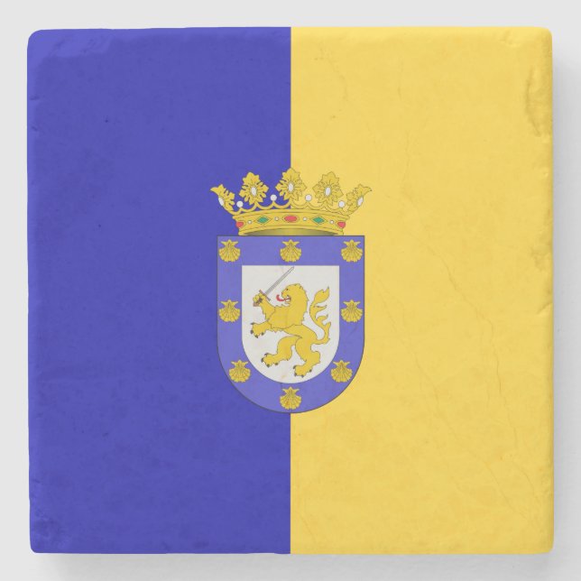 Flagge von Santiago (Chile) Steinuntersetzer (Vorderseite)