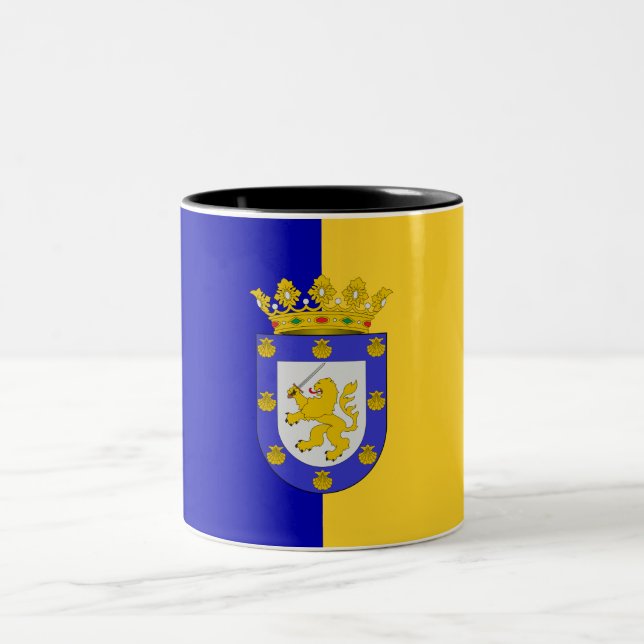 Flagge von Santiago (Chile) Zweifarbige Tasse (Mittel)