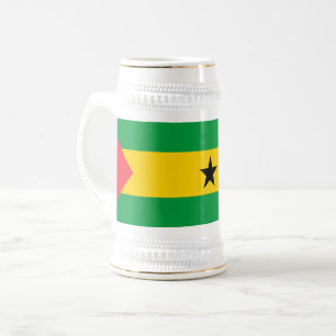 Flagge von São Tomé und Príncipe Bierglas