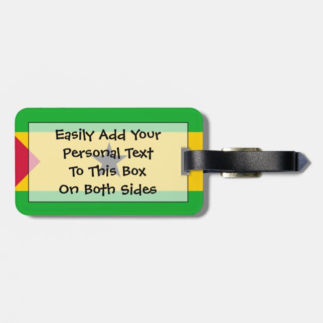 Flagge von Sao Tome und Principe Easy ID Persönlic Gepäckanhänger (Rückseite horizontal)