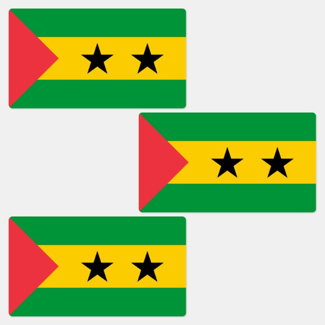 Flagge von São Tomé und Príncipe Etiketten (Gruppe)