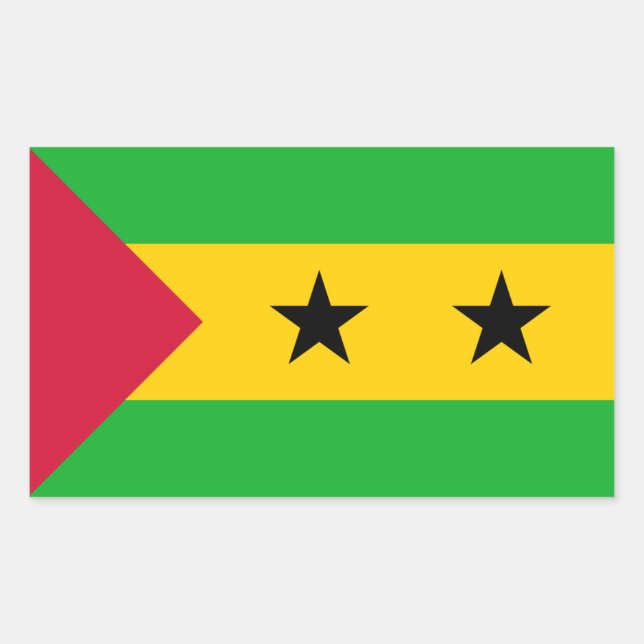 Flagge von São Tomé und Príncipe, Flagge Rechteckiger Aufkleber (Vorderseite)