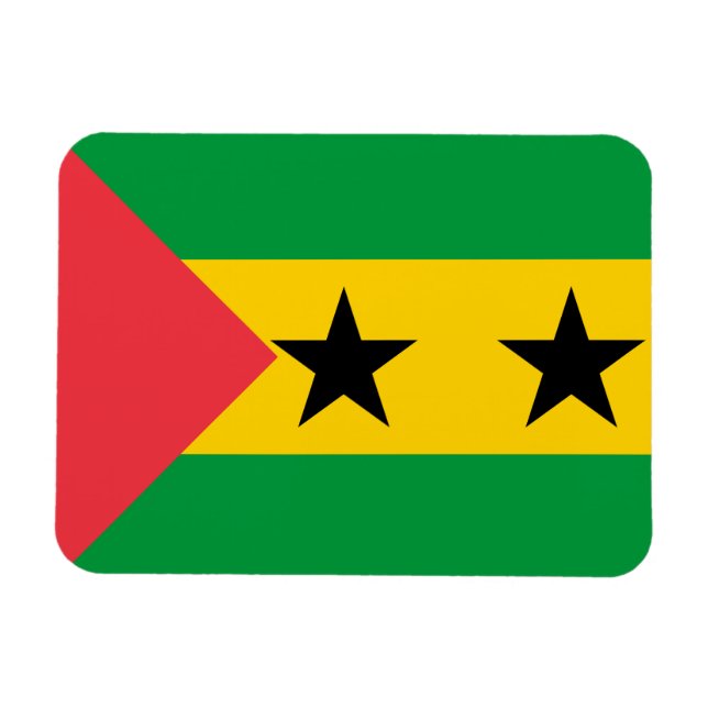 Flagge von São Tomé und Príncipe Magnet (Horizontal)