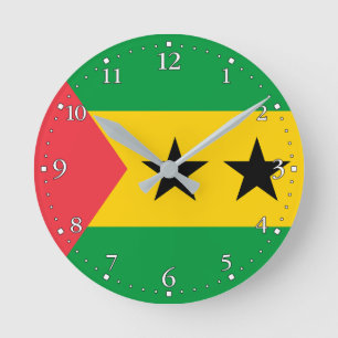 Flagge von São Tomé und Príncipe Runde Wanduhr