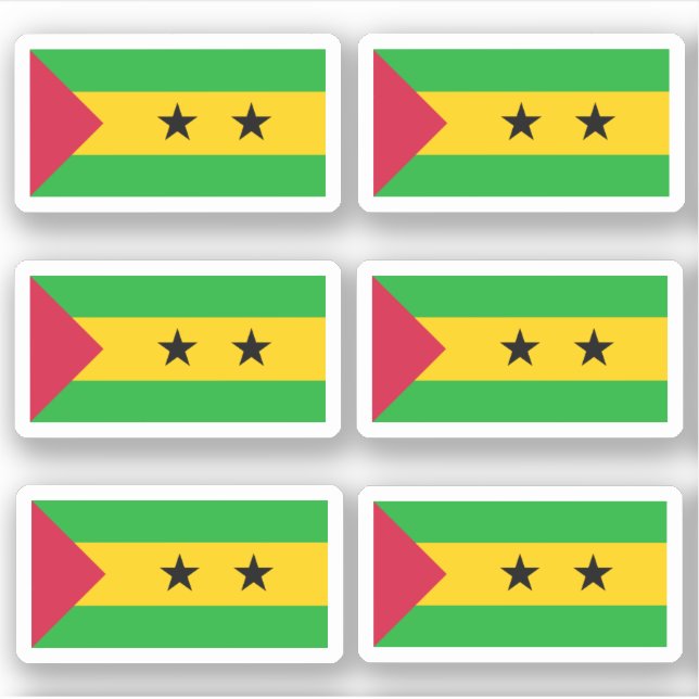 Flagge von São Tomé und Príncipe - Sammlung Stick Aufkleber (Vorderseite)