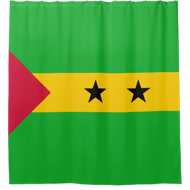 Flagge von São Tomé und Príncipe (São Tomé und Prí Duschvorhang (Vorderseite)