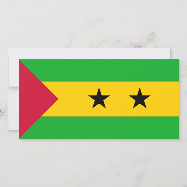 Flagge von São Tomé und Príncipe (São Tomé und Prí Karte (Vorderseite)
