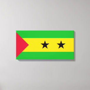 Flagge von São Tomé und Príncipe (São Tomé und Prí Leinwanddruck