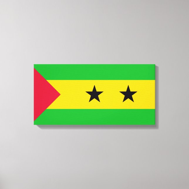 Flagge von São Tomé und Príncipe (São Tomé und Prí Leinwanddruck (Vorderseite)