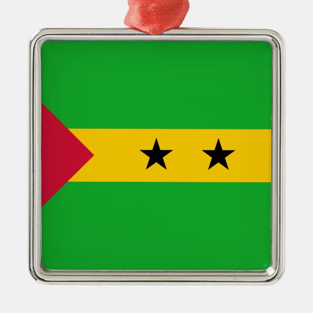 Flagge von São Tomé und Príncipe (São Tomé und Prí Ornament Aus Metall (Vorne)