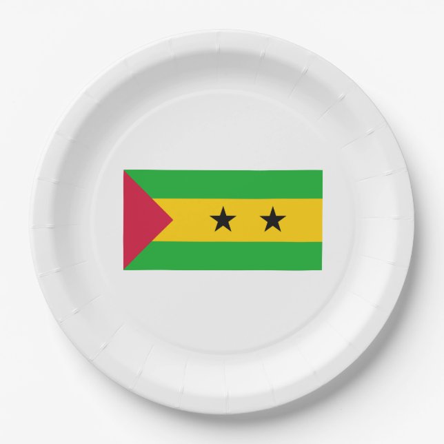 Flagge von São Tomé und Príncipe (São Tomé und Prí Pappteller (Vorderseite)