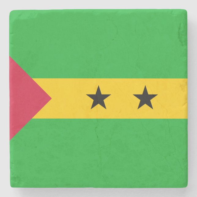 Flagge von São Tomé und Príncipe (São Tomé und Prí Steinuntersetzer (Vorderseite)