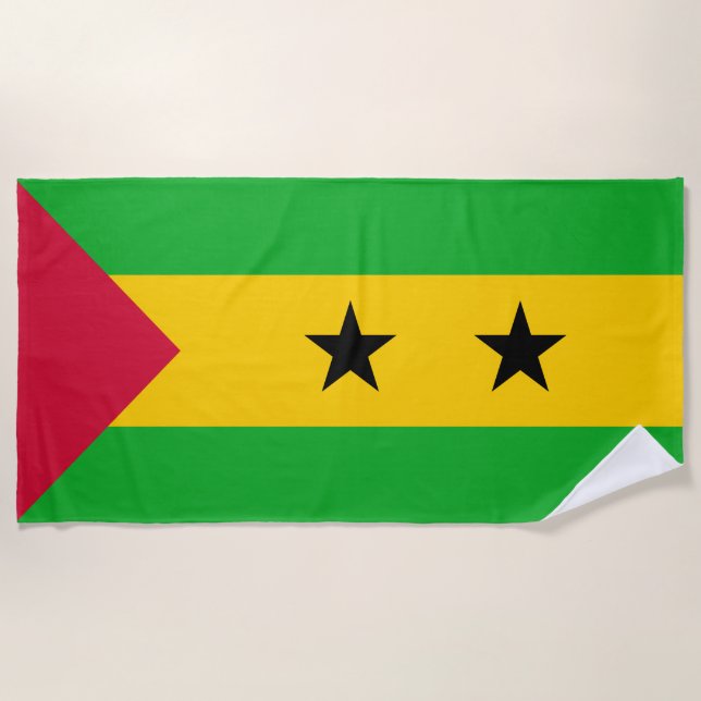 Flagge von São Tomé und Príncipe (São Tomé und Prí Strandtuch (Vorderseite)