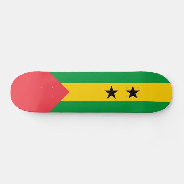 Flagge von São Tomé und Principe Skateboard (Horizontal)
