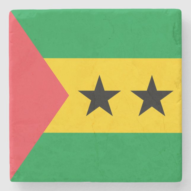 Flagge von São Tomé und Príncipe Steinuntersetzer (Vorderseite)