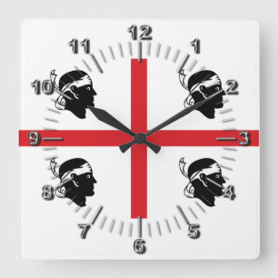 Flagge von Sardegna (Italien) Quadratische Wanduhr