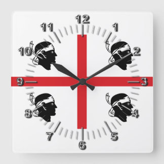 Flagge von Sardegna (Italien) Quadratische Wanduhr