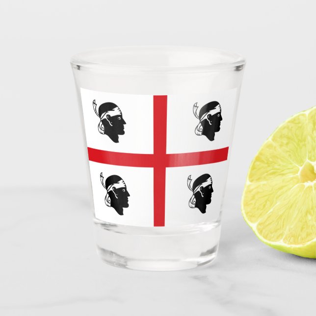 Flagge von Sardegna (Italien) Schnapsglas (Vorderseite)