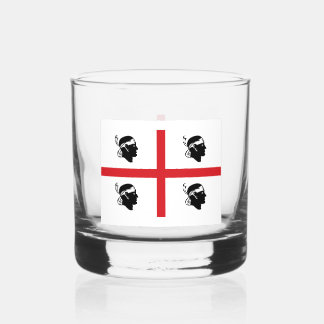 Flagge von Sardegna (italienische Region) Whiskyglas