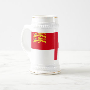 Flagge von Sark Bierglas