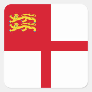 Flagge von Sark Quadratischer Aufkleber