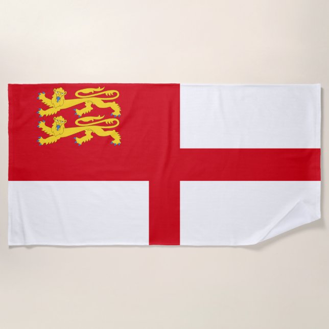 Flagge von Sark Strandtuch (Vorderseite)