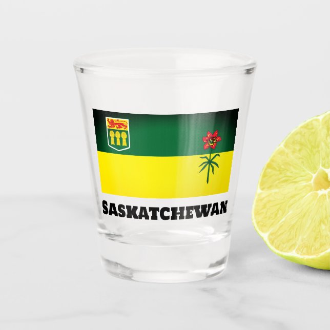 Flagge von Saskatchewan (KANADA) Schnapsglas (Vorderseite)