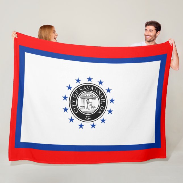 Flagge von Savannah (Georgien) Fleecedecke (Beispiel)
