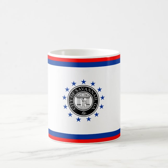 Flagge von Savannah (Georgien) Kaffeetasse (Mittel)