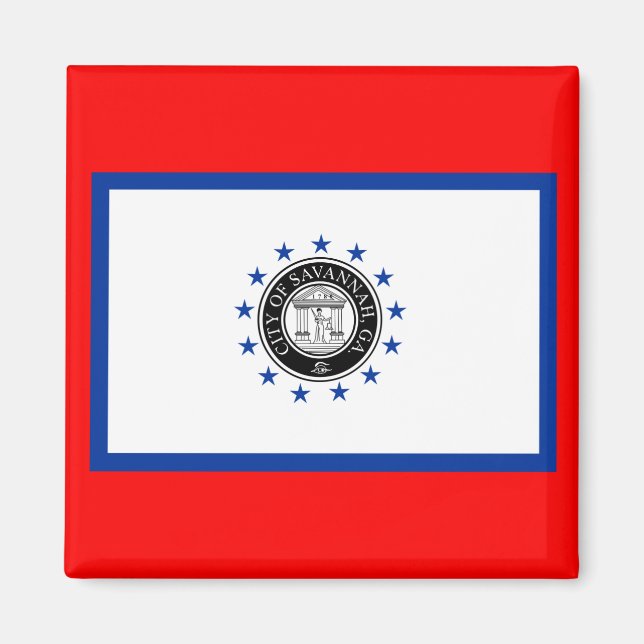 Flagge von Savannah (Georgien) Magnet (Vorne)