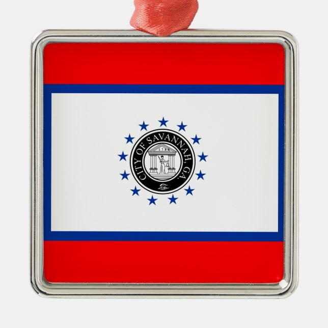Flagge von Savannah (Georgien) Ornament Aus Metall (Vorne)