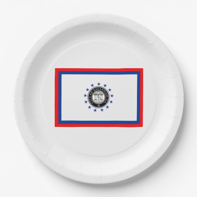 Flagge von Savannah (Georgien) Pappteller (Vorderseite)