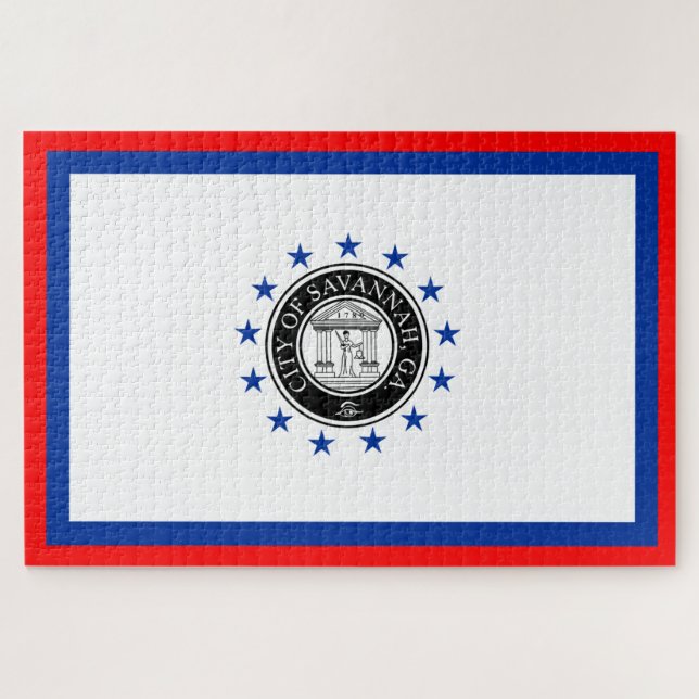 Flagge von Savannah (Georgien) Puzzle (Horizontal)