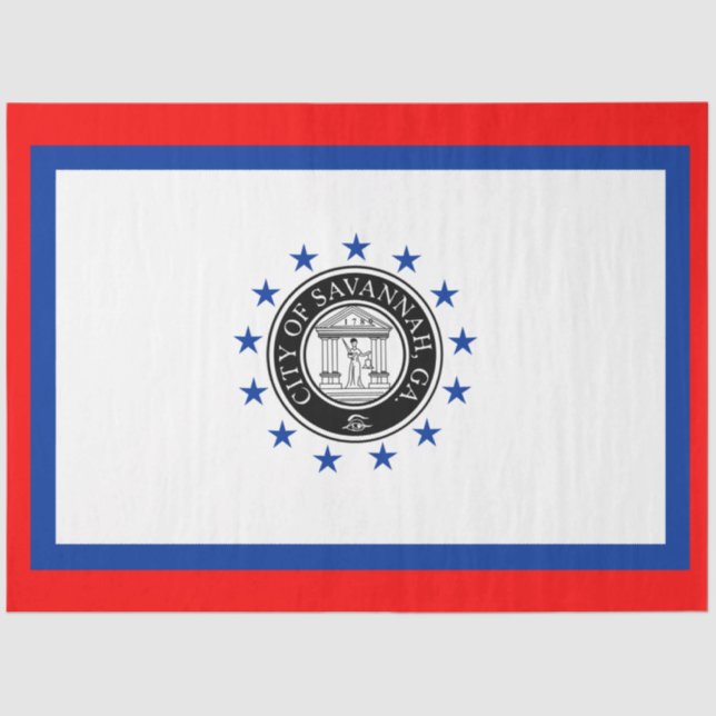 Flagge von Savannah (Georgien) Seidenpapier (Vorderseite)