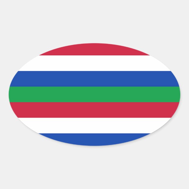 Flagge von Schiermonnikoog Ovaler Aufkleber (Vorderseite)