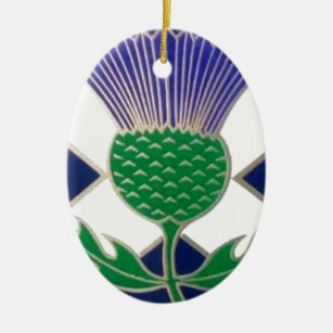 Flagge von Schottland und von Distel Keramik Ornament