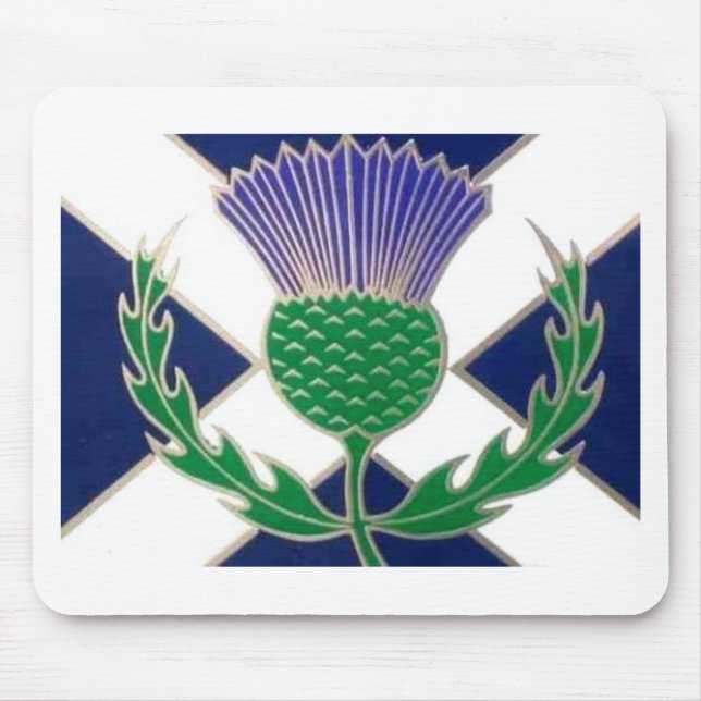 Flagge von Schottland und von Distel Mousepad (Vorne)