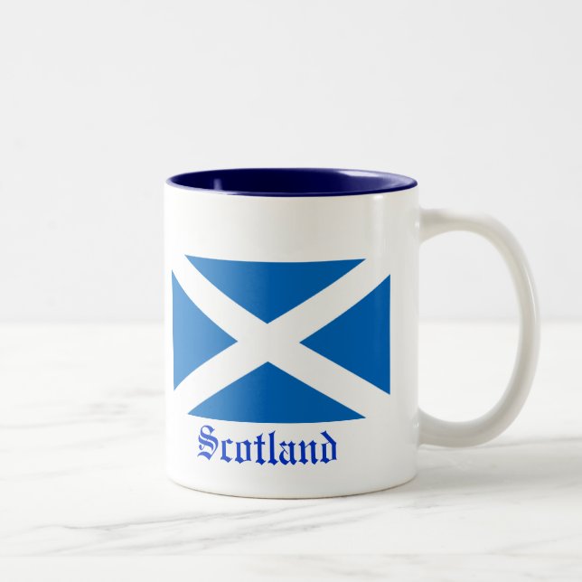 Flagge von Schottland Zweifarbige Tasse (Rechts)