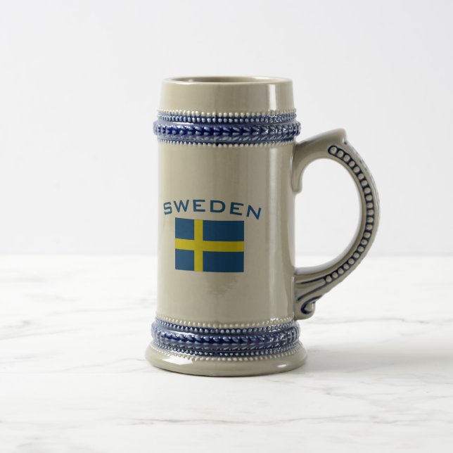 Flagge von Schweden Bierglas (Rechts)