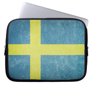 Flagge von Schweden Grunge Laptopschutzhülle