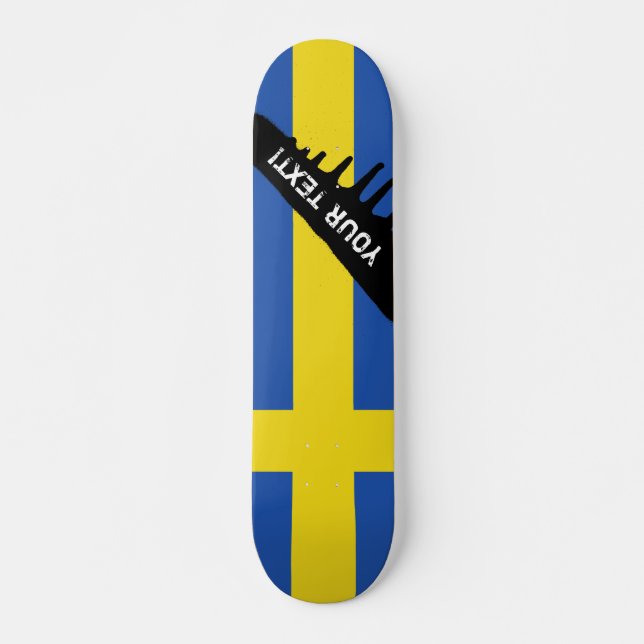Flagge von Schweden Skateboard (Vorne)