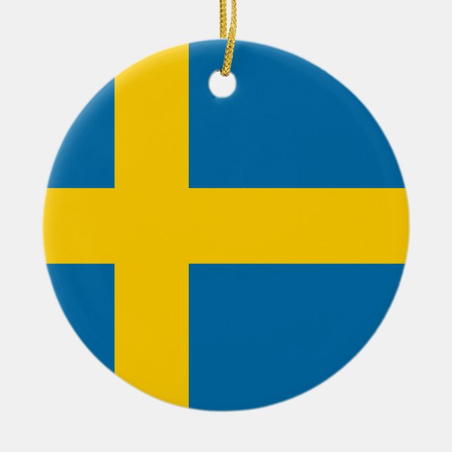 Flagge von Schweden - Sveriges flagga - Keramik Ornament (Vorne)