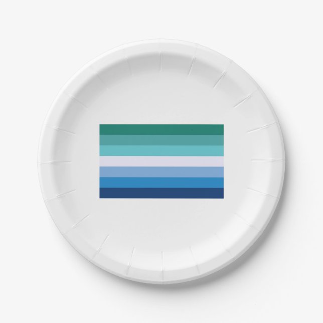 Flagge von Schwulen (LGBT-Symbol) (Gay Pride) (MLM Pappteller (Vorderseite)