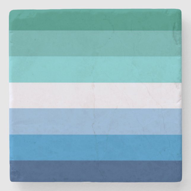 Flagge von Schwulen (LGBT-Symbol) (Gay Pride) (MLM Steinuntersetzer (Vorderseite)