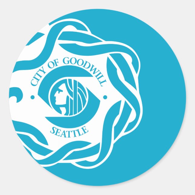 Flagge von Seattle Runder Aufkleber (Vorderseite)