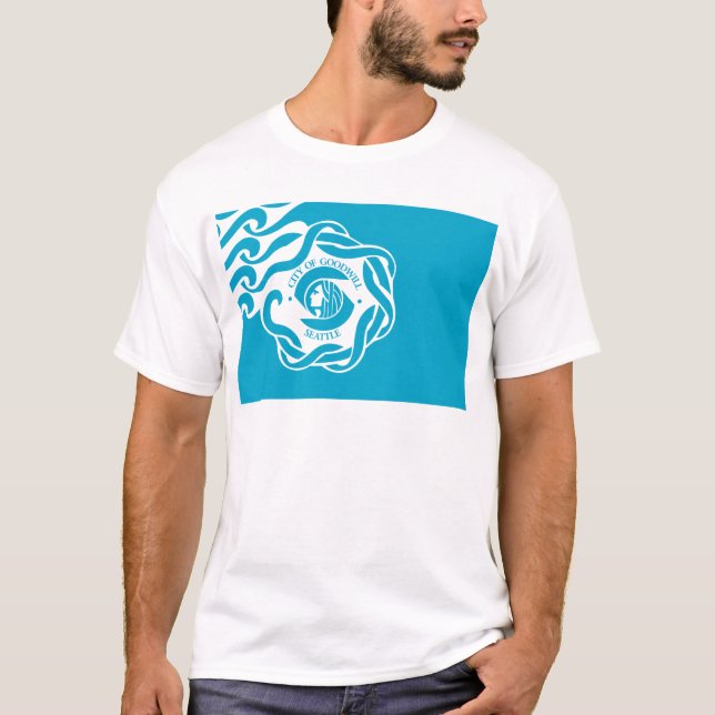 Flagge von Seattle T-Shirt (Vorderseite)