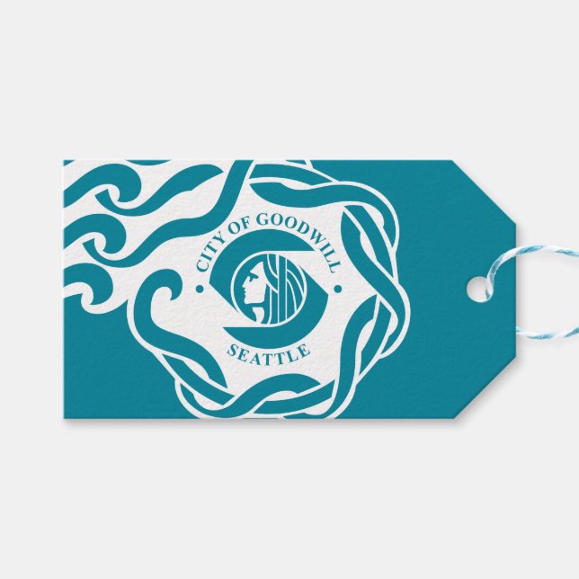 Flagge von Seattle (Washington) Geschenkanhänger (Vorderseite (Horizontal))